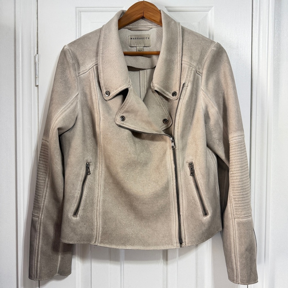 Anthro Marrakech Python Snake Gray Sueded Moto Ja… - image 6